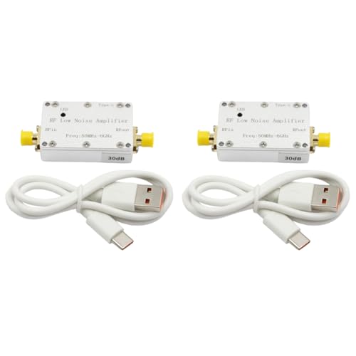 Qyrugcxs 2 Stück 50M-6GHz HF-Rauscharmer Verstärker, Hochverstärkfür LNA-Antrieb, Empfängersystem, Signal Vorne, LNA-Signalempfangsverstärker, 30 DB von Qyrugcxs