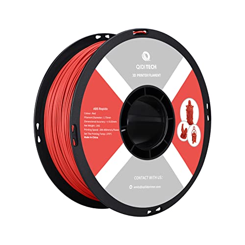 R QIDI TECHNOLOGY ABS Rapido Filament, 1,75 mm, 3D-Drucker-Filament, ABS, 1-kg-Spule, geeignet für Hypergeschwindigkeitsdruck, 3D-Druck-Filament, passend für die meisten FDM-3D-Drucker, hochbeständig, von R QIDI TECHNOLOGY