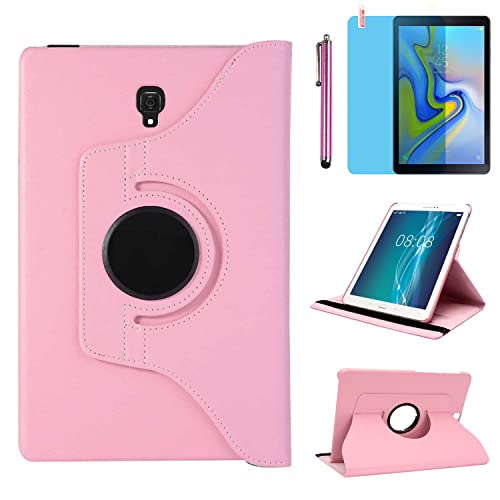 Hülle für Samsung Galaxy Tab S4 10.5'' 2018 (SM-T830 SM-T835 SM-T837), 360 Grad drehbarer Ständer Smart Schutzhülle,Mit Stylus Pen,Bildschirm Film (Pink) von R.SHENGTE