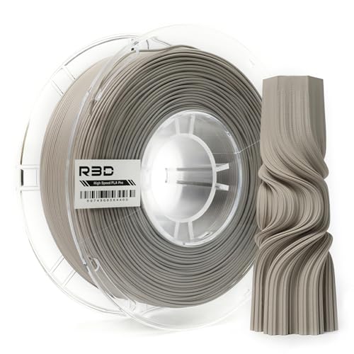 R3D PLA Matte Warm Gray High Speed Filament 1.75mm 1KG, 3D Printer Filament for 30-600mm/s High-Speed Printing, Dimensional Accuracy +/- 0.02mm, 1kg Plastic Spool, Compatible with AMS von R3D