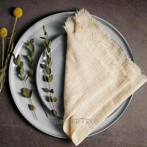 50 Stück Servietten Baumwollgaze 30 cm Serviette Musselin Geschirrtücher Abendessen Retro Käsetuch Hochzeit Party Rustikale Tischdekoration 16 Zoll von RAEF