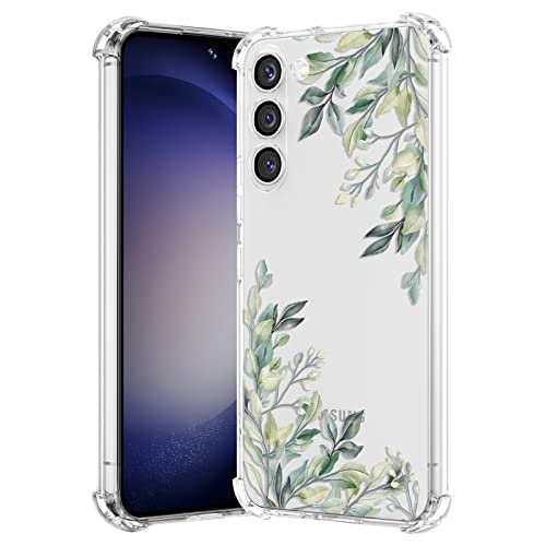 RALEAVO Kompatibel mit Samsung Galaxy S23 5G Handyhülle Transparent Blume Hülle Mädchen Muster Stoßfest Hülle mit Schön Motiv für Galaxy S23-Blatt RALEAVO Kompatibel mit Samsung Galaxy S23 5G Handyhülle Transparent Blume Hülle Mädchen Muster Stoßfest Hülle mit Schön Motiv für Galaxy S23-Blatt von RALEAVO