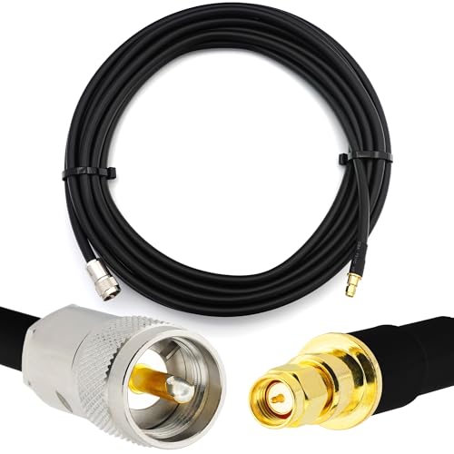 RANGEFUL 10m SMA Stecker auf PL259 RG214U CB Koaxialkabel SMA Male auf UHF Stecker RG214 Verlängerung 50 Ohm — für HAM CB Radio Antenne SWR-Messgerät Amateur Kurzwellen HF von RANGEFUL