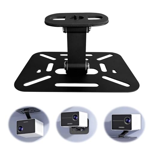 RANJIMA Beamer Ständer, Beamer Halterung, Einstellbarer Winkel Projector Stand mit 1/4 Zoll Schraubschnittstelle, 180°Drehbar, Projektor Halterung für Projektor Wall Ceiling Mount Desktop, Schwarz von RANJIMA