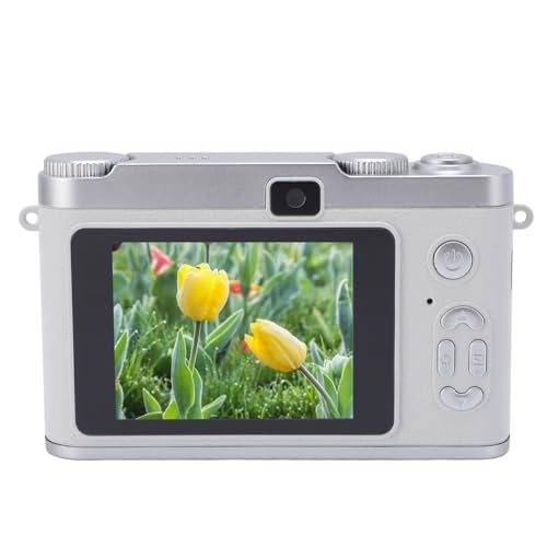 48 MP HD Dual Lens Autofokus Digitale Videokamera mit 8-fachem Digitalzoom, Kompaktkamera für Fotografie, Perfektes für Familie und Freunde (Silver) von RASTKY