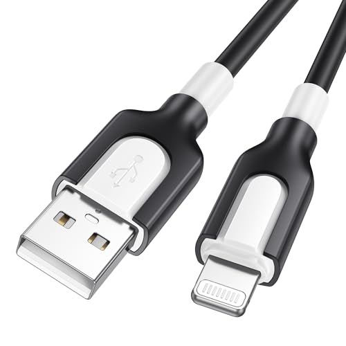 RAVIAD iPhone Ladekabel, Lightning Kabel 1M [MFi-Zertifiziert] Nylon Schnell Ladekabel für iPhone 14 13 12 11 Pro Max Mini XS Max XR X 8 7 Plus 6 6s Plus 5S SE 2020 - Schwarz von RAVIAD