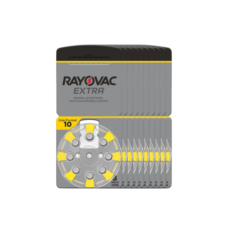 80x Rayovac HA10 PR70 Hörgeräte Batterien Extra Advanced (10x 8 Blister) von RAYOVAC