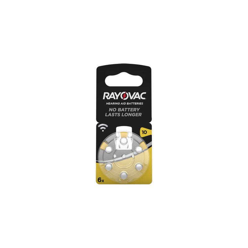 Rayovac Hörgerätebatterie HA10 Hearing Aid Acoustic 6er Rad quecksilberfrei von RAYOVAC
