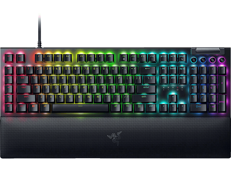 RAZER Blackwidow V4 Snap Tap Deutsches Layout, Gaming Tastatur, Mechanisch, Razer Green, kabelgebunden, Schwarz RAZER Blackwidow V4 Snap Tap Deutsches Layout, Gaming Tastatur, Mechanisch, Razer Green, kabelgebunden, Schwarz von RAZER