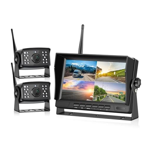 Rückfahrkamera 7 Zoll AHD Drahtlose DVR Auto Monitor Display Fahrzeug Bildschirm Rückansicht LKW Reverse Back Up Recorder WiFi Kamera(Monitor and 2 Camera) von RBHAI