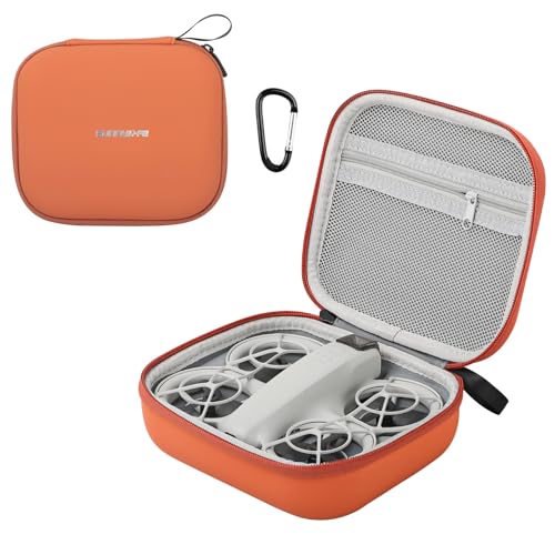 RC GearPro Tragbare Tragetasche für DJI NEO Drohne, Hartschalen-Reisekoffer Wasserdicht Taschen Zubehörtasche (Orange Farbe, Für Neo Drone Körper) von RC GearPro