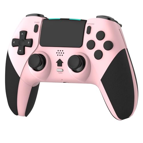 REKBOO Wireless Controller für PS4, PS4 Controller mit Audio-Mikrofon-Buchse, Dual Vibration P4 Controller mit Sechs-Achsen-Gyroskop, Makro, Turbo, Touchscreen, 800mah Batterie von RCCBOOST