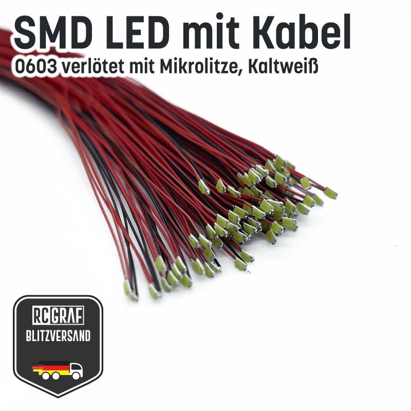 SMD LED 0603 Microlitze 30cm verlötet von RCGRAF