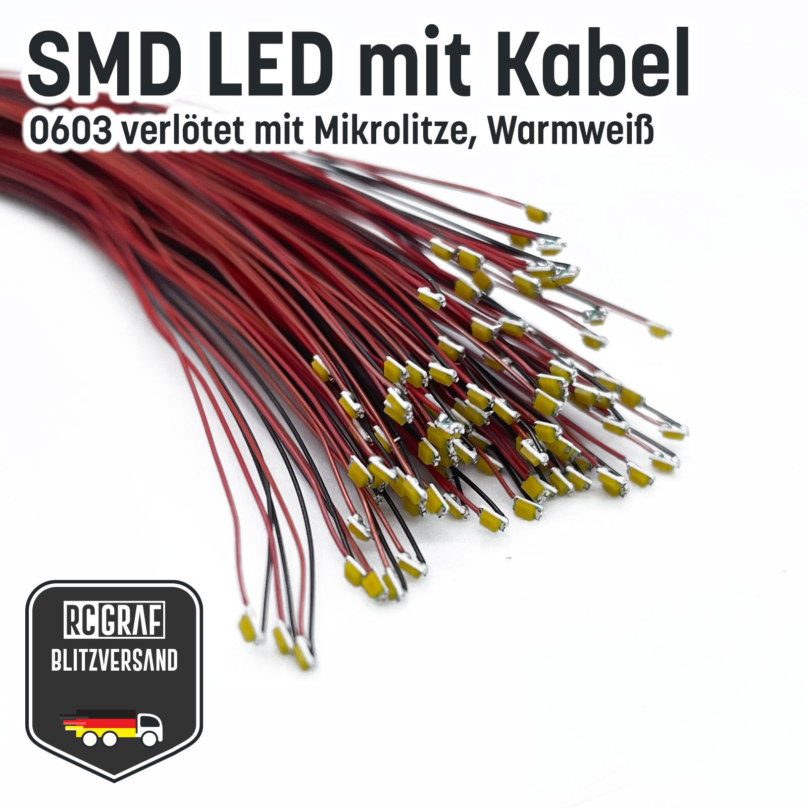 SMD LED 0603 Microlitze 30cm verlötet von RCGRAF