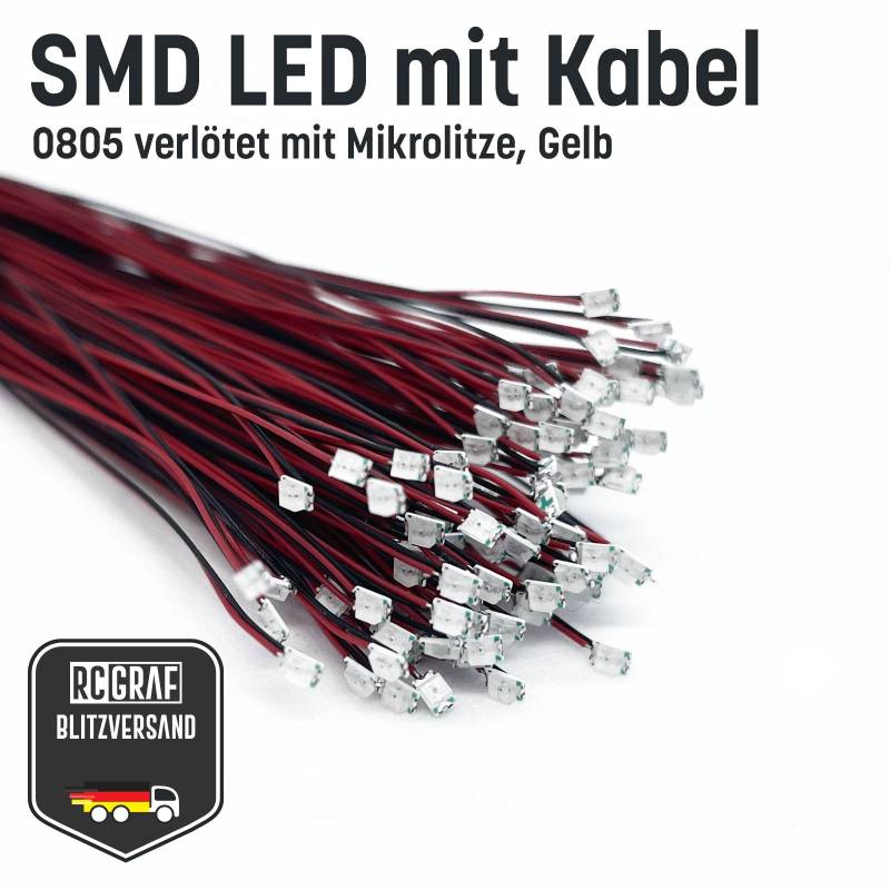 SMD LED 0805 Microlitze 30cm verlötet von RCGRAF