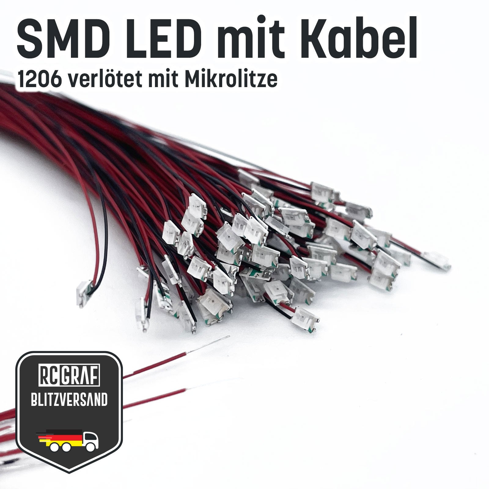 SMD LED 1206 Microlitze 30cm verlötet von RCGRAF