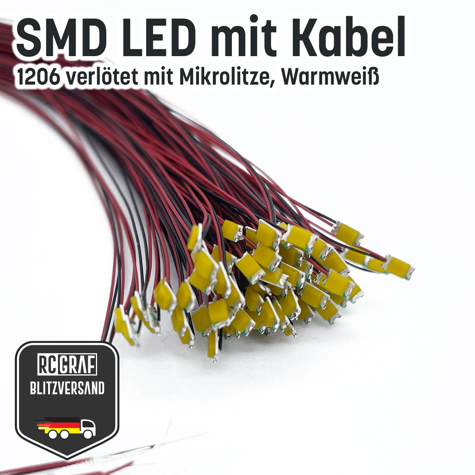 SMD LED 1206 Microlitze 30cm verlötet von RCGRAF