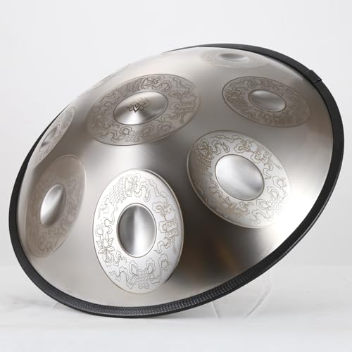 Handpan Drum, 9/10/12 Töne, 22 Zoll, Silber – Auspicious Cloud Handpan-Trommel, Stahl-Percussion-Trommelinstrument Mit Reisetasche(10Notes (440Hz)) von RDHMJSJAZ