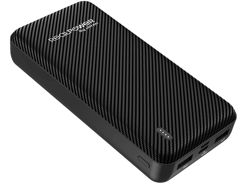 REALPOWER PB-20000 SE Powerbank 20.000 mAh Black Carbon von REALPOWER