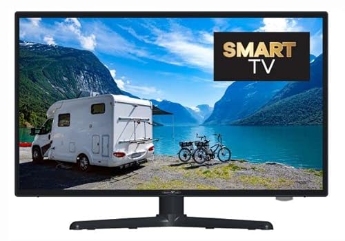 REFLEXION TV LEDW24iSB+ | Smart-TV | 24 Zoll | für Wohnmobile und Wohnwagen | 12V KFZ-Adapter | mit Soundbar | Full-HD Auflösung | HDMI, WLAN, Bluetooth | erschütterungsfest, schwarz von REFLEXION