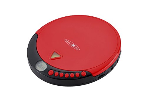 Reflexion PCD510MF Tragbarer CD/MP3-Player mit UKW-Radio (Hörbuchfunktion, Ohrhörer, Netz Batteriebetrieb) rot von REFLEXION