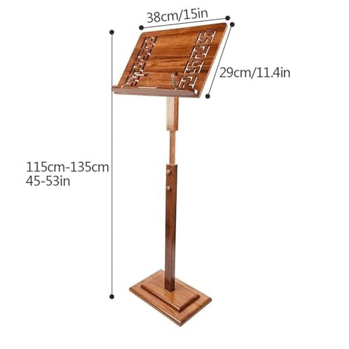 Notenständer Notenpult Notenständer, Robuster Notenhalter Aus Bambus, Verstellbare Notenständer, Bodenstehendes Bücherregal Notenständer Stabil von REIFOR