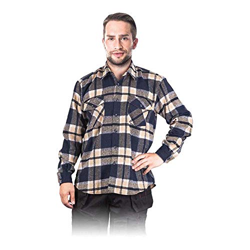 Herbst/Winter Flanellhemd für Herren Blau/Gelb XXXL von REIS