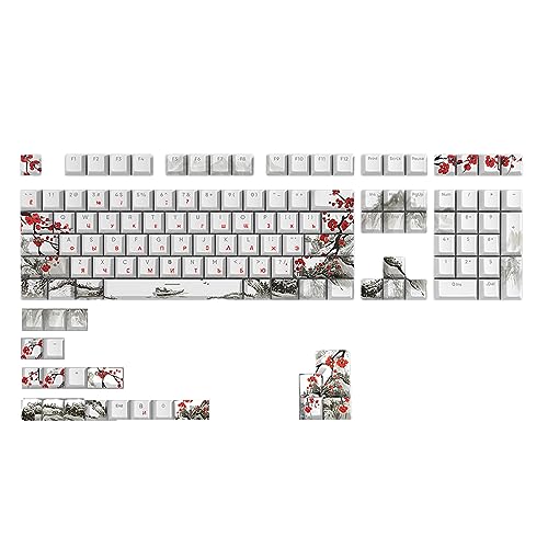 CherryKeycap 129 Tasten, dick, fünfseitig, Sublimations-Tastenkappe für mechanische Tastaturen, Russisch, Koreanisch, Japanisch von REITINGE