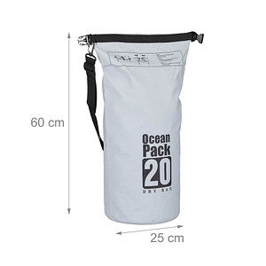 relaxdays Dry Bag Ocean Pack LKW-Plane grau 20,0 l von RELAXDAYS