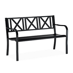 relaxdays Gartenbank 10026112_0 schwarz Metall 127,0 cm von RELAXDAYS