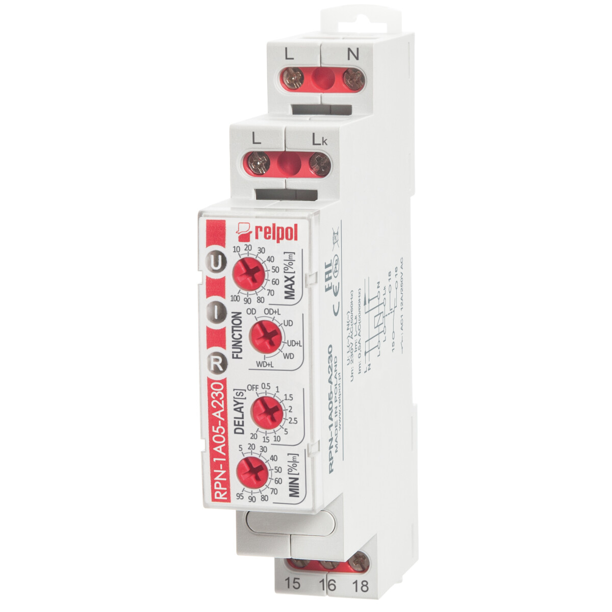 RELPOL RPN-1A05-A230 - Überwachunsgrelais 1 Phase 1 Wechsler 230V AC von RELPOL