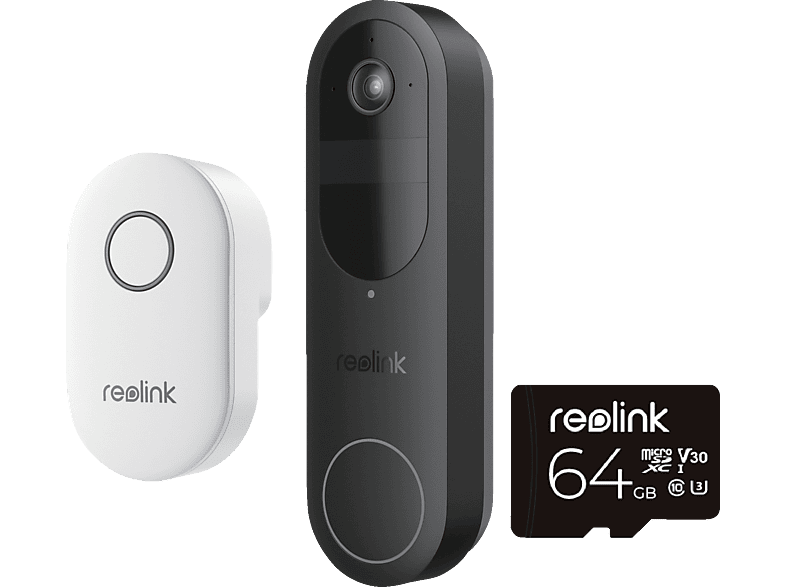 REOLINK D340B mit 64 GB lokalem Speicher 4MP 2K 2.4/5GHz WLAN Türklingel von REOLINK