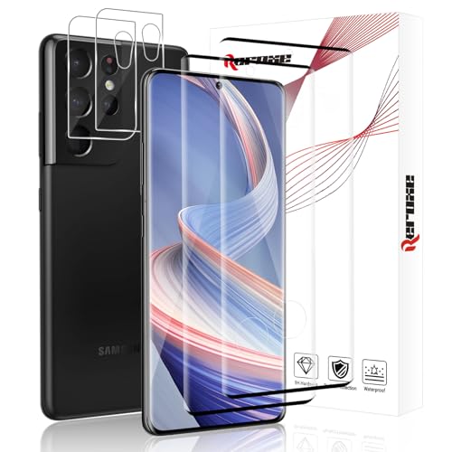 REROXE 2+2 Stück Schutzfolie für Panzerglas für Samsung Galaxy S21 Ultra 5G, 9H Härte Precise Fit 3D Vollbildschirm S21 Ultra 5G Schutzglas, Hohe Empfindlichkeit Panzerfolie für Samsung S21 Ultra 5G von REROXE