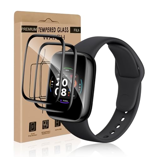 REROXE 2 Stück Schutzfolie für Panzerglas für Xiaomi Redmi Watch 3 Active, 3D Vollständige Anti-Kratzen Redmi Watch 3 Displayschutzfolie, HD-Klar Blasenfrei Dauerhaft Xiaomi Watch 3 Panzerfolie von REROXE