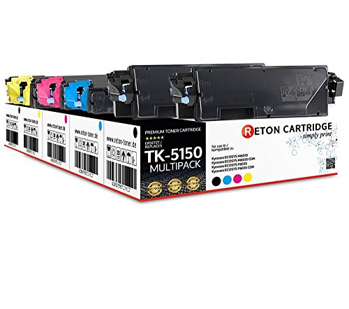 5 Original Reton Toner | 25% höhere Druckleistung | als Ersatz für TK-5150 kompatibel mit : kyocera ecosys M6035cidn M6535cidn P6035cdn von RETON CARTRIDGE