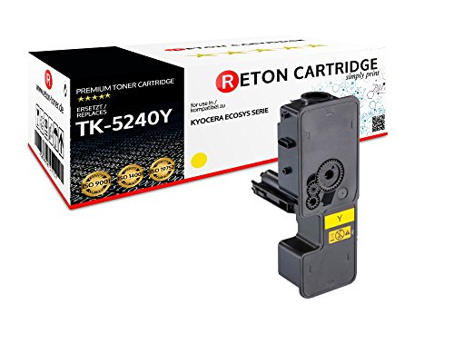 Original Reton Toner | 50% höhere Druckleistung | kompatibel zu Kyocera TK-5240 TK-5240Y gelb für Kyocera ECOSYS M5526cdn, M5526cdw, P5026cdn, P5026cdw von RETON CARTRIDGE