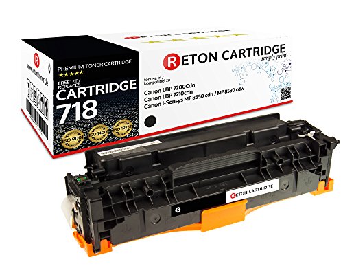 Original Reton Toner kompatibel zu 718 718BK Schwarz für Canon LBP-7200CDN Canon LBP-7210CDN Canon i-Sensys MF-8550 CDN Canon i-Sensys MF-8580 CDW von RETON CARTRIDGE