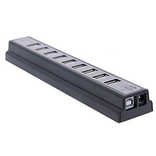 HUB 10 Ports USB Adapter Multiconnector, Schwarz von REY