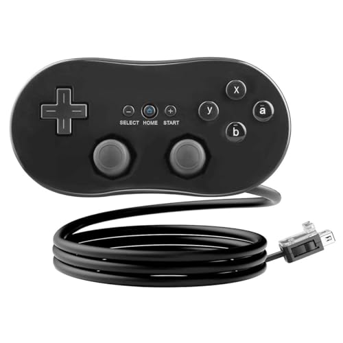 REY Classic Controller gültig für Nintendo Wii Farbe Schwarz, Classic Controller, Gamepad von REY