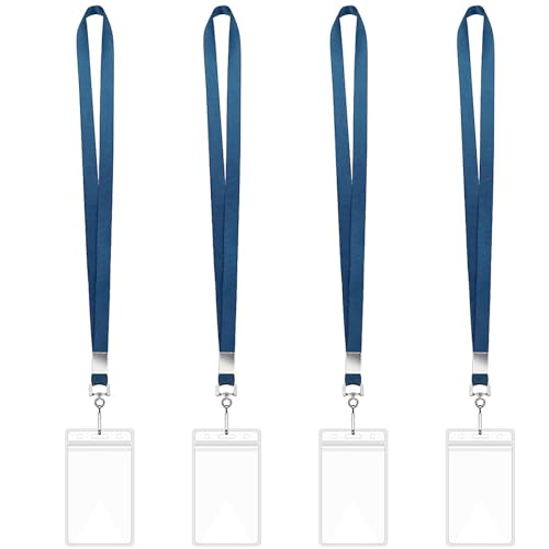RGYBAO Transparente vertikale Namenskartenhalter mit Umhängeband, wasserabweisend, Kartenhalter mit Umhängeband für Büro, 4 Stück RGYBAO Transparente vertikale Namenskartenhalter mit Umhängeband, wasserabweisend, Kartenhalter mit Umhängeband für Büro, 4 Stück von RGYBAO