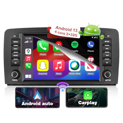 RICBAFEE Android 13 Autoradio für Benz R-Klasse W251 2006-2012, 8 Zoll Touchscreen Stereo mit CarPlay Freisprecheinrichtung FM RDS EQ MirrorLink Rückfahrkamera Lenkradsteuerung (2+32GB 4Core) von RICBAFEE