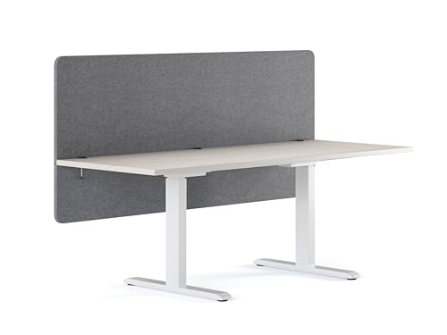 RICOO Akustik Trennwand für Schreibtisch 180 x 80 x 2,3 cm Sichtschutz ZAP1880-G Filz Grau Büro Home Office Pinnwand Schallschutz Raumtrenner Tischtrennwand mit Klemmen Schalldämmung von RICOO