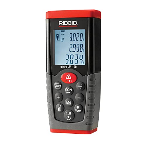 RIDGID 36158 micro LM-100 Laser-Entfernungsmesser, Digitaler Laser-Entfernungsmesser, Laser-Distanzmessgerät bis 50 m von RIDGID