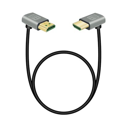 RIIEYOCA 90 Grad nach oben gewinkelter HDMI-Stecker auf 90 Grad nach unten gewinkelter HDMI-Stecker, 48Gbps High Speed 2.1 unterstützt 8K@60Hz, ARC, 3D für DVR（0.5M） von RIIEYOCA