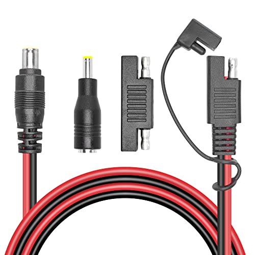 RIIEYOCA DC 8 mm Stecker auf SAE Stecker Adapter 14 AWG Kabel, mit SAE Polaritätsumkehrung und DC 5,5 mm x 2,5 mm Adapter für Wohnmobil & Solargenerator Tragbares Solarpanel, 1,8 m von RIIEYOCA