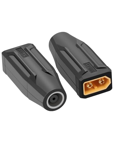 RIIEYOCA XT60 auf DC7909 Adapter, XT60 Stecker auf Buchse DC7909 kein Kabel Adapter für RC Auto, FPV Drohne, LiPo Akku, Laptop Netzteile, etc (2PCS) von RIIEYOCA