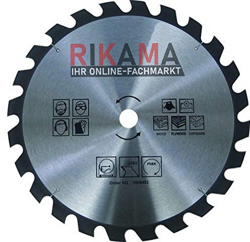 Kreissägeblatt für Holz | Ø 250 x 30 mm | 40 Zähne | für Handkreissäge | HM – Hartmetall | zum sägen in Holz von RIKAMA