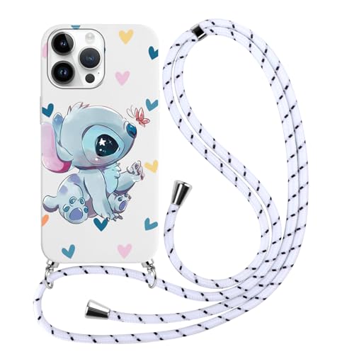 Handykette Handyhülle für Xiaomi Mi 11 Lite 4/5G 6.55" Hülle mit Band, Niedliches Cartoon Anime Kawaii Muster Case mit Kordel zum Umhängen, Silikon Stoßfest Bumper Schutzhülle Cover TPU Case, Herz von RIUGHJID