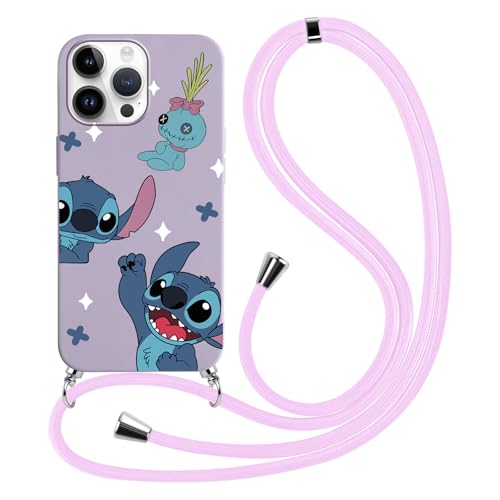 RIUGHJID Handykette Handyhülle für Samsung Galaxy A16 5G 6.7" Hülle mit Band, Schön Cartoon Anime Lindo Muster Necklace Schutzhülle mit Kordel zum Umhängen Silikon Weich TPU Stoßfest Case, Niedlich von RIUGHJID