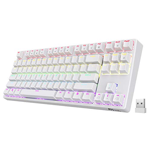 RK ROYAL KLUDGE Sink87G RGB Wireless TKL Mechanische Gaming-Tastatur, 87 Tasten No Tump Tenkeyless Compact 2.4G Wireless-Tastatur mit taktilen braunen Schaltern, außergewöhnliche Makroeinstellungen von RK ROYAL KLUDGE